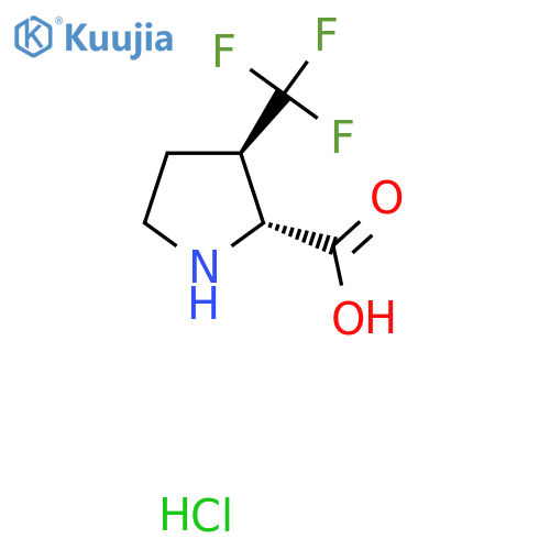 rac-(2R,3R)-3-(trifluoromethyl)pyrrolidine-2-carboxylic acid hydrochloride, trans structure