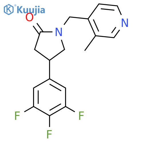 1-(3-methylpyridin-4-yl)methyl-4-(3,4,5-trifluorophenyl)pyrrolidin-2-one structure