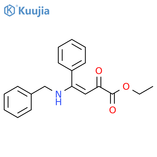 Ethyl (3E)-2-oxo-4-phenyl-4-[(phenylmethyl)amino]-3-butenoate structure