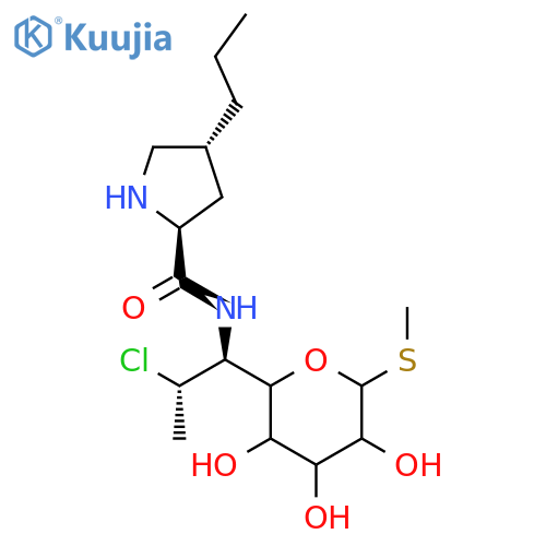 Methyl 7-chloro-6,7,8-trideoxy-6-[[[(2S,4R)-4β-propyl-2α-pyrrolidinyl]carbonyl]amino]-1-thio-L-threo-α-D-galacto-octopyranoside structure