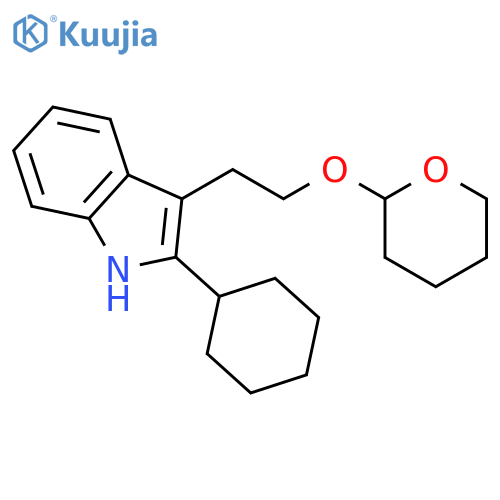 1H-Indole, 2-cyclohexyl-3-[2-[(tetrahydro-2H-pyran-2-yl)oxy]ethyl]- structure