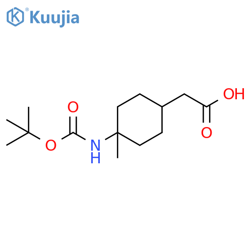 2-(4-((tert-Butoxycarbonyl)amino)-4-methylcyclohexyl)acetic acid structure