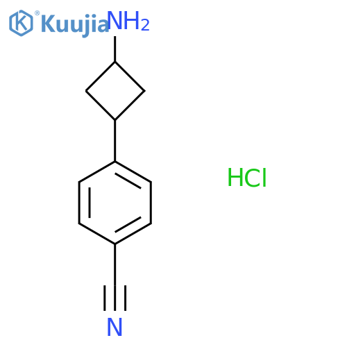 4-(3-Aminocyclobutyl)benzonitrile;hydrochloride structure