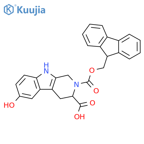 2-(9H-fluoren-9-ylmethoxycarbonyl)-6-hydroxy-1,3,4,9-tetrahydropyrido[3,4-b]indole-3-carboxylic acid structure