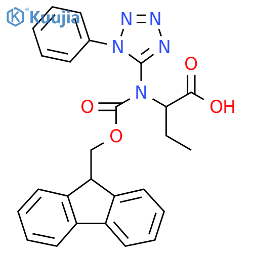 2-({[(9H-fluoren-9-yl)methoxy]carbonyl}(1-phenyl-1H-1,2,3,4-tetrazol-5-yl)amino)butanoic acid structure