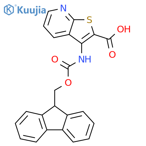 3-({[(9H-fluoren-9-yl)methoxy]carbonyl}amino)thieno[2,3-b]pyridine-2-carboxylic acid structure