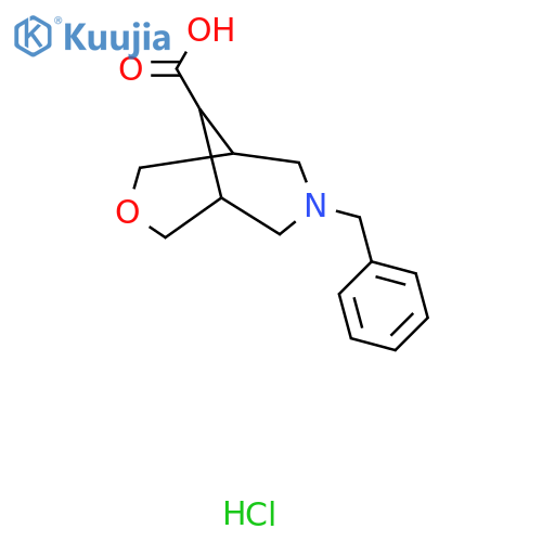 7-Benzyl-3-oxa-7-azabicyclo[3.3.1]nonane-9-carboxylic acid;hydrochloride structure