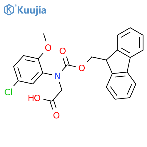 2-(5-chloro-2-methoxyphenyl)({(9H-fluoren-9-yl)methoxycarbonyl})aminoacetic acid structure