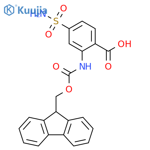 Benzoic acid, 4-(aminosulfonyl)-2-[[(9H-fluoren-9-ylmethoxy)carbonyl]amino]- structure