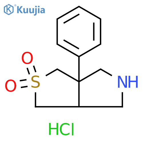 1H-Thieno[3,4-c]pyrrole, hexahydro-3a-phenyl-, 2,2-dioxide, hydrochloride (1:1) structure