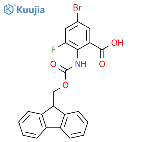 Benzoic acid, 5-bromo-2-[[(9H-fluoren-9-ylmethoxy)carbonyl]amino]-3-fluoro- structure