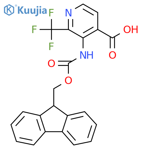 3-({[(9H-fluoren-9-yl)methoxy]carbonyl}amino)-2-(trifluoromethyl)pyridine-4-carboxylic acid structure