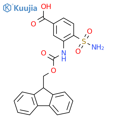 3-({[(9H-fluoren-9-yl)methoxy]carbonyl}amino)-4-sulfamoylbenzoic acid structure