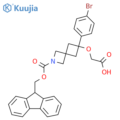2-{6-(4-bromophenyl)-2-{(9H-fluoren-9-yl)methoxycarbonyl}-2-azaspiro3.3heptan-6-yloxy}acetic acid structure