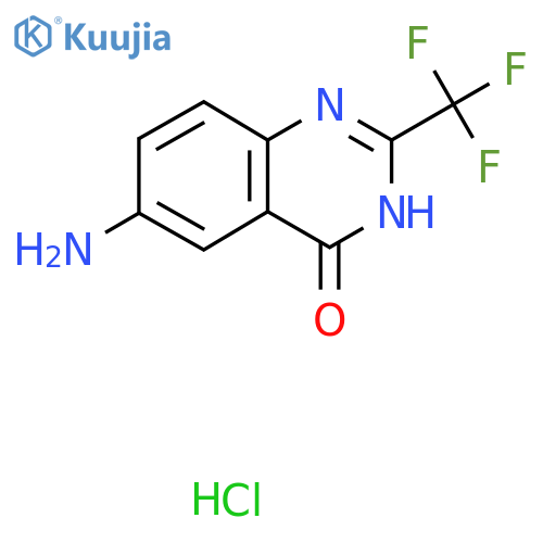 6-Amino-2-(trifluoromethyl)-3H-quinazolin-4-one;hydrochloride structure