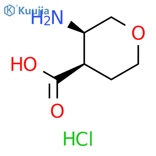 2H-Pyran-4-carboxylic acid, 3-aminotetrahydro-, hydrochloride (1:1), (3R,4R)-rel- structure