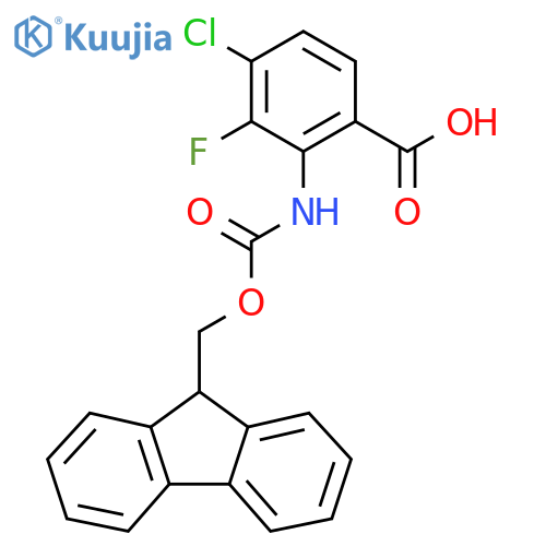 4-chloro-2-({[(9H-fluoren-9-yl)methoxy]carbonyl}amino)-3-fluorobenzoic acid structure