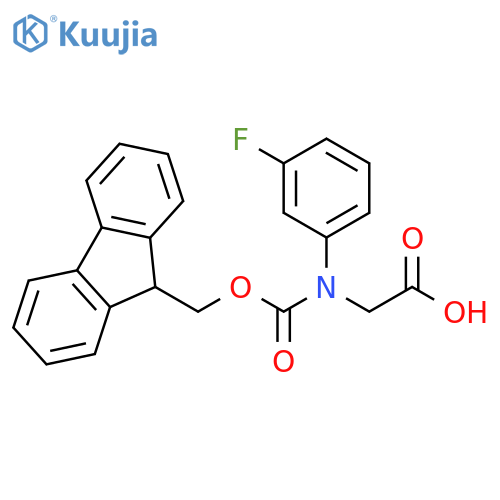 2-({(9H-fluoren-9-yl)methoxycarbonyl}(3-fluorophenyl)amino)acetic acid structure