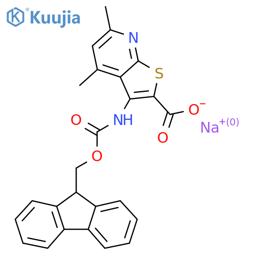 Sodium;3-(9H-fluoren-9-ylmethoxycarbonylamino)-4,6-dimethylthieno[2,3-b]pyridine-2-carboxylate structure