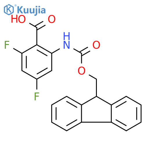 2-((((9H-Fluoren-9-yl)methoxy)carbonyl)amino)-4,6-difluorobenzoic acid structure