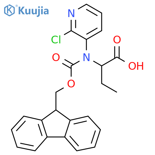 2-[(2-chloropyridin-3-yl)({[(9H-fluoren-9-yl)methoxy]carbonyl})amino]butanoic acid structure