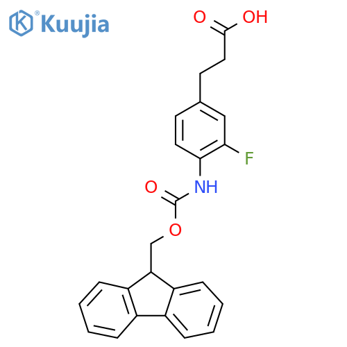3-4-({(9H-fluoren-9-yl)methoxycarbonyl}amino)-3-fluorophenylpropanoic acid structure