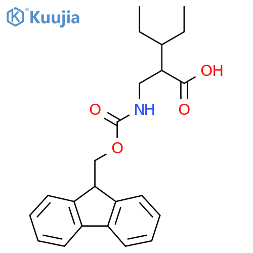 3-ethyl-2-({(9H-fluoren-9-yl)methoxycarbonyl}amino)methylpentanoic acid structure