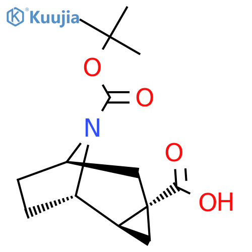 (1S,2R,4S,6R)-9-[(2-Methylpropan-2-yl)oxycarbonyl]-9-azatricyclo[4.2.1.02,4]nonane-4-carboxylic acid structure