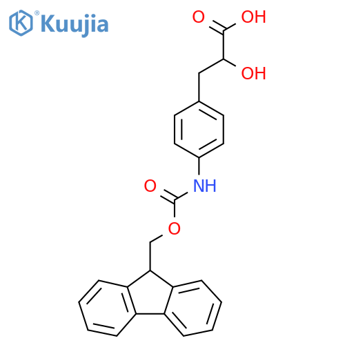 3-4-({(9H-fluoren-9-yl)methoxycarbonyl}amino)phenyl-2-hydroxypropanoic acid structure