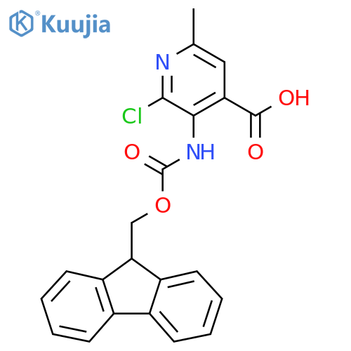 2-chloro-3-({[(9H-fluoren-9-yl)methoxy]carbonyl}amino)-6-methylpyridine-4-carboxylic acid structure