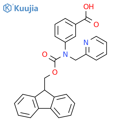 3-({[(9H-fluoren-9-yl)methoxy]carbonyl}[(pyridin-2-yl)methyl]amino)benzoic acid structure