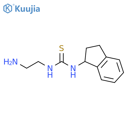 3-(2-aminoethyl)-1-(2,3-dihydro-1H-inden-1-yl)thiourea structure
