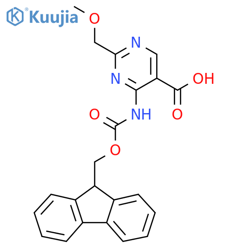 4-({[(9H-fluoren-9-yl)methoxy]carbonyl}amino)-2-(methoxymethyl)pyrimidine-5-carboxylic acid structure