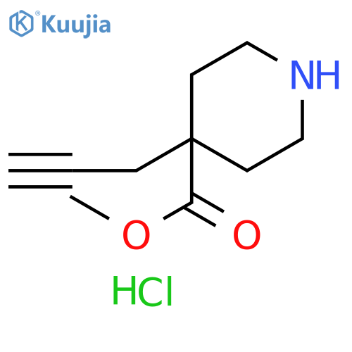 4-Piperidinecarboxylic acid, 4-(2-propyn-1-yl)-, methyl ester, hydrochloride (1:1) structure