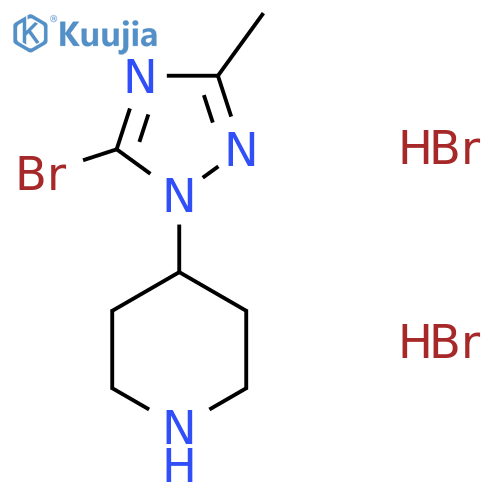 4-(5-Bromo-3-methyl-1,2,4-triazol-1-yl)piperidine;dihydrobromide structure