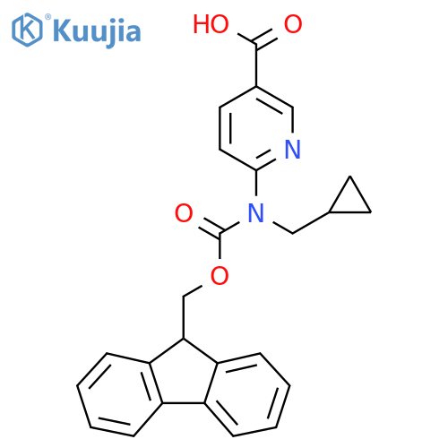 6-[(cyclopropylmethyl)({[(9H-fluoren-9-yl)methoxy]carbonyl})amino]pyridine-3-carboxylic acid structure