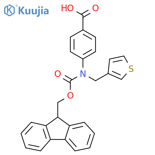 4-({[(9H-fluoren-9-yl)methoxy]carbonyl}[(thiophen-3-yl)methyl]amino)benzoic acid structure