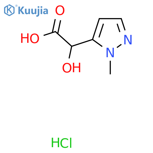 2-Hydroxy-2-(2-methylpyrazol-3-yl)acetic acid;hydrochloride structure