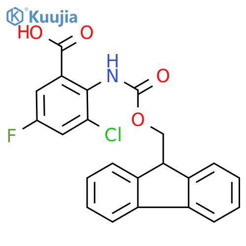 2-((((9H-Fluoren-9-yl)methoxy)carbonyl)amino)-3-chloro-5-fluorobenzoic acid structure