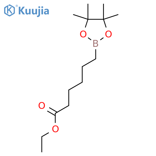 Ethyl 6-(tetramethyl-1,3,2-dioxaborolan-2-yl)hexanoate structure
