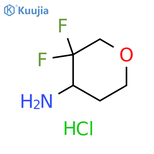 2H-Pyran-4-amine, 3,3-difluorotetrahydro-, hydrochloride (1:1) structure