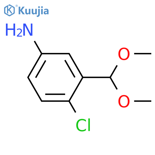 Benzenamine, 4-chloro-3-(dimethoxymethyl)- structure