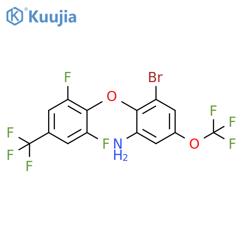 Benzenamine, 3-bromo-2-[2,6-difluoro-4-(trifluoromethyl)phenoxy]-5-(trifluoromethoxy)- structure