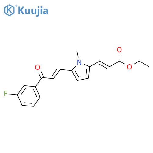 Ethyl (2E)-3-[5-[(1E)-3-(3-fluorophenyl)-3-oxo-1-propen-1-yl]-1-methyl-1H-pyrrol-2-yl]-2-propenoate structure