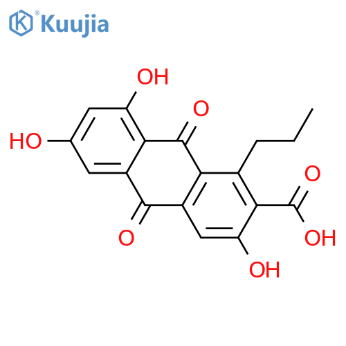 3,6,8-Trihydroxy-1-propylanthraquinone-2-carboxylic acid structure