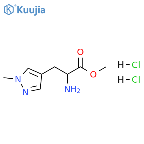1H-Pyrazole-4-propanoic acid, α-amino-1-methyl-, methyl ester, hydrochloride (1:2) structure