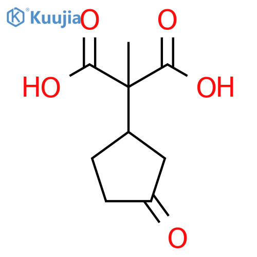 2-Methyl-2-(3-oxocyclopentyl)propanedioic acid structure