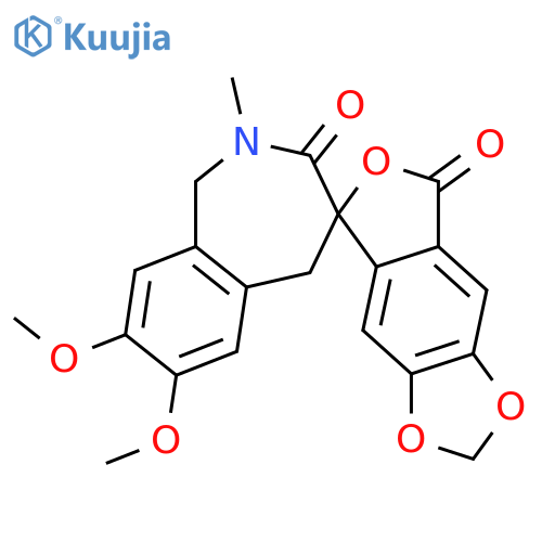 1,5-Dihydro-7,8-dimethoxy-2-methylspiro[4H-2-benzazepine-4,5'(7'H)-furo[3,4-f][1,3]benzodioxole]-3,7'(2H)-dione; (S)-form structure