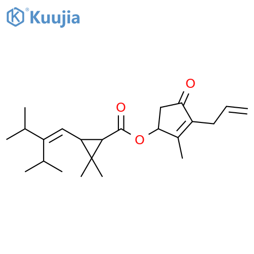 Cyclopropanecarboxylic acid,2,2-dimethyl-3-[3-methyl-2-(1-methylethyl)-1-butenyl]-,2-methyl-4-oxo-3-(2-propenyl)-2-cyclopenten-1-yl ester structure