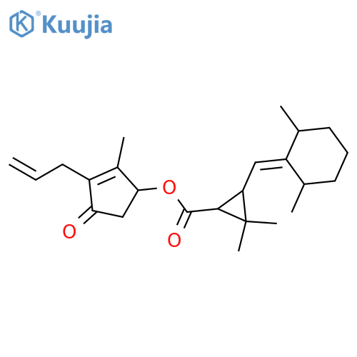 Cyclopropanecarboxylic acid, 3-[(2,6-dimethylcyclohexylidene)methyl]-2,2-dimethyl-, 2-methyl-4-oxo-3-(2-propen-1-yl)-2-cyclopenten-1-yl ester structure